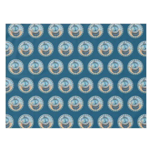 チェコのプラハ天文時計に近づく。 テーブルクロス (正面(横))