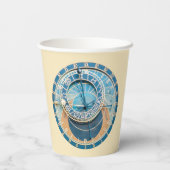 チェコのプラハ天文時計に近づく。 紙コップ (裏面)