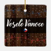 チェコのメリークリスマス、Veselé Vánoceの素朴なスタイル セラミックオーナメント (裏面)