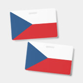 チェコの国旗が付いた名札 バッジ (正面＆裏面)