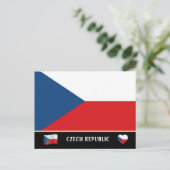チェコの国旗とチェコ共和国旅行/チェヒア ポストカード (スタンド正面)