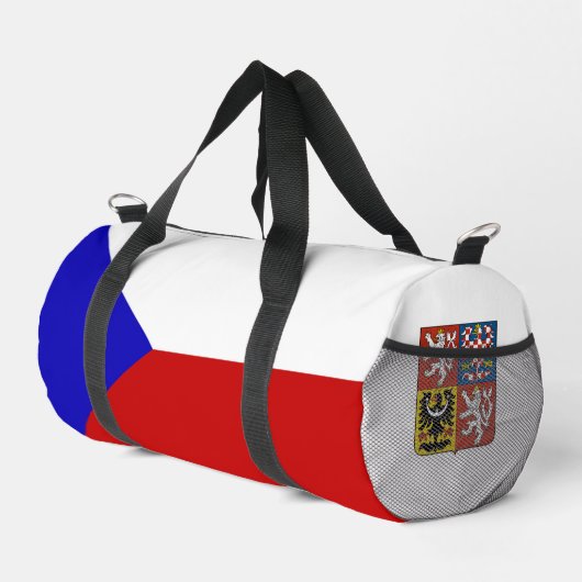 チェコの国旗と国章 ダッフルバッグ (右コーナー)