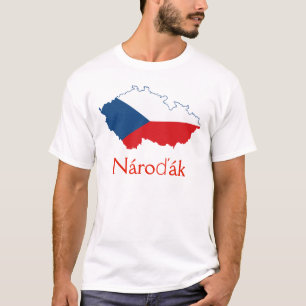 チェコの国旗の地図ナロďークTシャツ Tシャツ