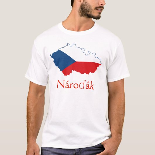 チェコの国旗の地図ナロďークTシャツ Tシャツ (正面)