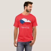 チェコの国旗の地図ナロďークTシャツ Tシャツ (正面フル)
