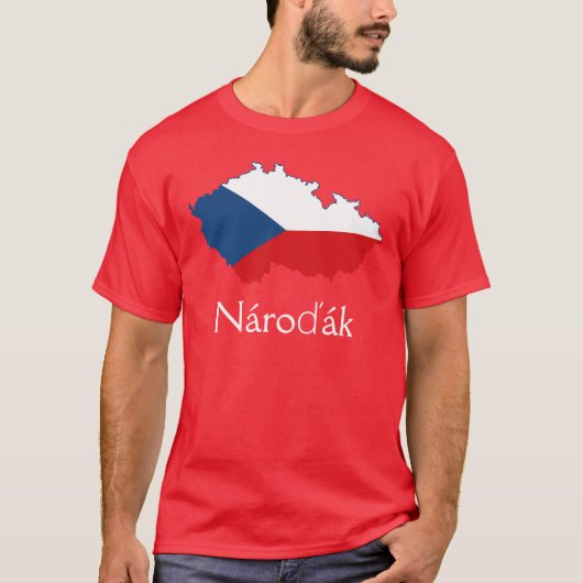 チェコの国旗の地図ナロďークTシャツ Tシャツ (正面)