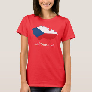 チェコの国旗の地図ロコモティアTシャツ Tシャツ