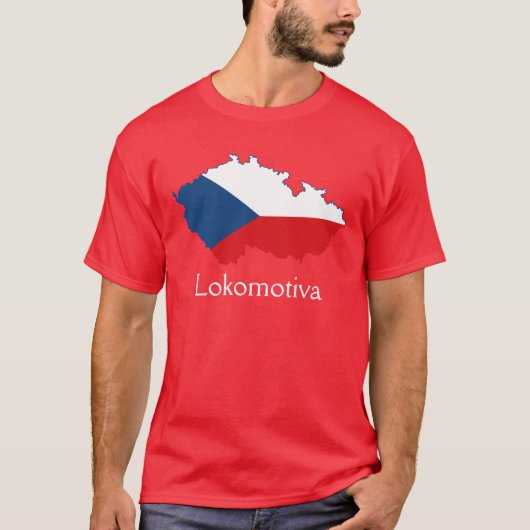 チェコの国旗の地図ロコモティアTシャツ Tシャツ (正面)