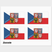 チェコの国旗ステッカー / チェコ共和国 ファッション スポーツ 長方形シール (シート)