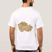 チェコの国旗+地図+テキストTシャツ Tシャツ (裏面)