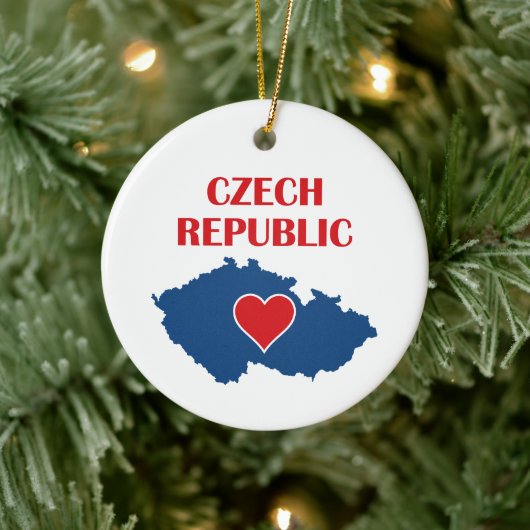 チェコの地図 セラミックオーナメント (ツリー)