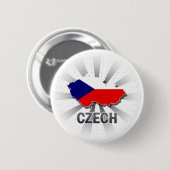 チェコの旗の地図2.0 缶バッジ (正面&裏面)