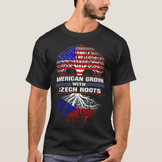 チェコの根で育つアメリカ人 Tシャツ (正面)
