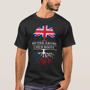 チェコの根のCzechiaのデザインと   育つイギリス Tシャツ
