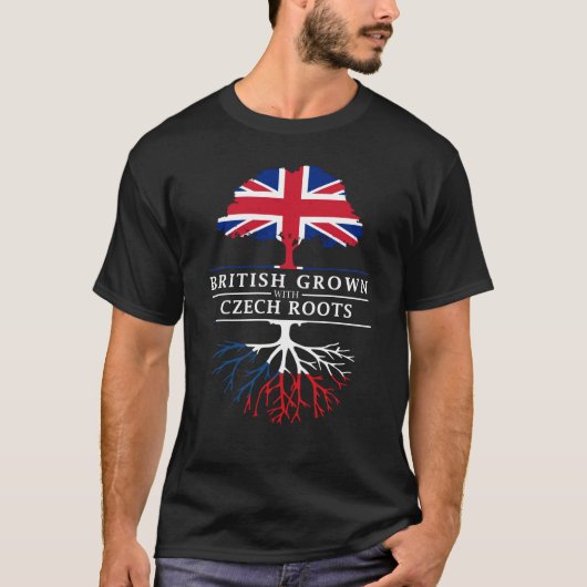 チェコの根のCzechiaのデザインと 育つイギリス Tシャツ (正面)