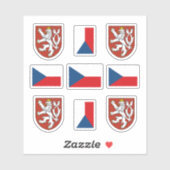 チェコの紋章と国旗のシール シール (シート)