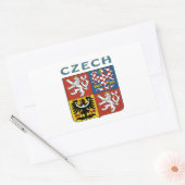 チェコの紋章付き外衣 長方形シール (封筒)