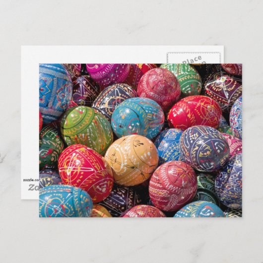チェコの装飾イースターエッグ ポストカード (正面/裏面)