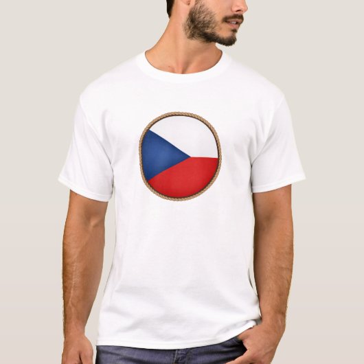 チェコカッコいい国旗のシール Tシャツ (正面)