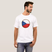 チェコカッコいい国旗のシール Tシャツ (正面フル)
