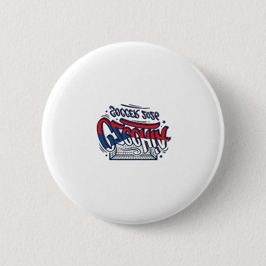 チェコサッカー2026 サッカー大胆な国Typography 缶バッジ (正面)