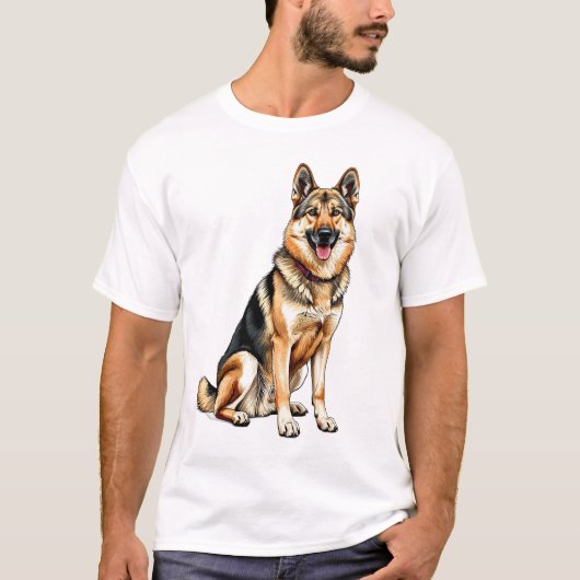 チェコスロバキアン・ウルフドッグの元気な犬 Tシャツ (正面)
