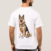 チェコスロバキアン・ウルフドッグの元気な犬 Tシャツ (裏面)