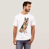 チェコスロバキアン・ウルフドッグの元気な犬 Tシャツ (正面フル)