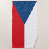 チェコスロバキア共和国の旗のビーチタオル ビーチタオル (正面)
