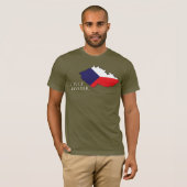 チェコスロバキア共和国の旗地図のワイシャツ Tシャツ (正面フル)