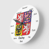 チェコスロバキア共和国の柱時計 ラウンド壁時計 (傾斜)