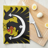 チェコスロバキア共和国の紋章付き外衣 キッチンタオル (四つ折り)