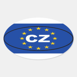 チェコスロバキア共和国- CZ -欧州連合 楕円形シール