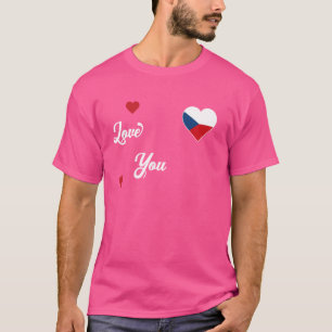 チェコスロバキア国旗を掲げてチェコスロバキアが大好き Tシャツ