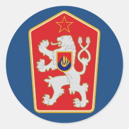 チェコスロバキア – コート・オブ・アームズ(1960-1990)ステッカー。 ラウンドシール