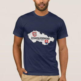 チェコスロバキア 1918-1992 伝統的なヴィンテージ・マップデザイン Tシャツ