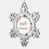 チェコメリークリスマスリースヴェセレ・ヴァノース スノーフレークピューターオーナメント (右)