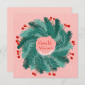 チェコメリークリスマスリース 招待状 (正面/裏面)