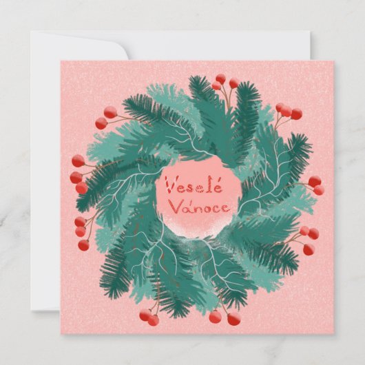 チェコメリークリスマスリース 招待状 (正面)