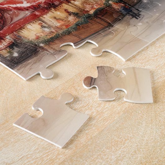 チェコ共和国でのプラハの夜 ジグソーパズル (側面)