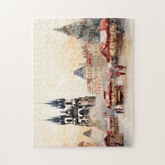 チェコ共和国でのプラハの夜 ジグソーパズル (縦)