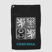 チェコ共和国とチェコの紋章 ゴルフタオル (正面)