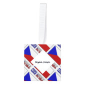 チェコ共和国とチェコ国旗のタイルを使用したパーソナライズギフト キューブオーナメント (正面)