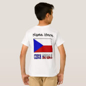 チェコ共和国とチェコ国旗のパーソナライズ商品 Tシャツ (裏面フル)