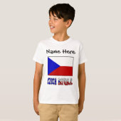 チェコ共和国とチェコ国旗のパーソナライズ商品 Tシャツ (正面フル)