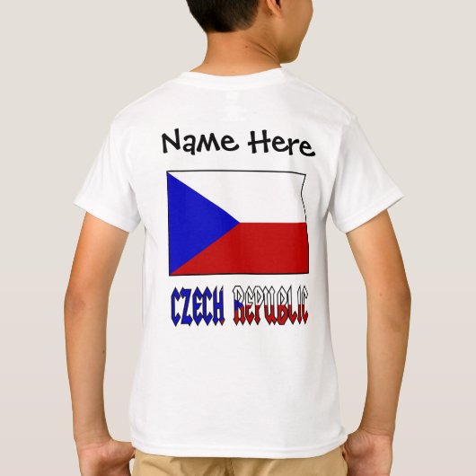 チェコ共和国とチェコ国旗のパーソナライズ商品 Tシャツ (裏面)