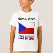 チェコ共和国とチェコ国旗のパーソナライズ商品 Tシャツ (正面)