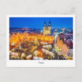 チェコ共和国のプラハのクリスマスナイト ポストカード (正面)