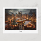 チェコ共和国のプラハの夜 ポストカード (正面)