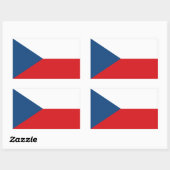 チェコ共和国の国旗 長方形シール (シート)